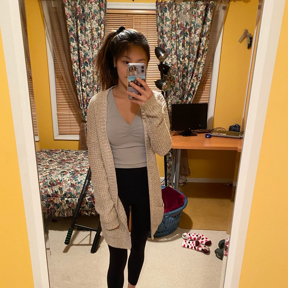 cream knit cardigan